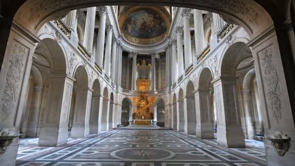 Versailles Paris Fransa Eylül 2015 Zoom Atış Çarpıcı Kraliyet Şapel — Stok video