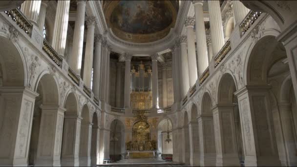 Βερσαλλίες Παρίσι Γαλλία Σεπτεμβρίου 2015 Υπερπολυτελή Βασιλικό Παρεκκλήσι Παλάτι Των — Αρχείο Βίντεο