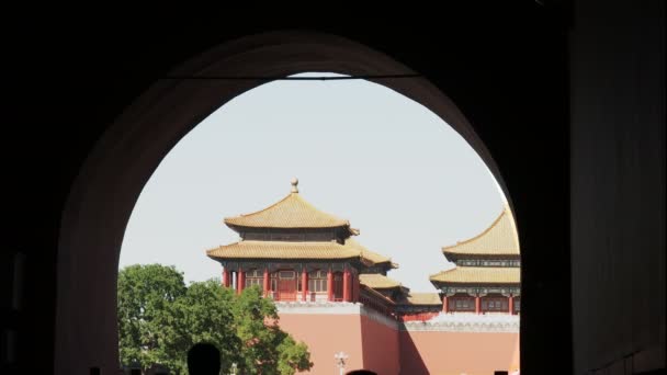 中国北京天安门广场天安和平之门上的禁城观 — 图库视频影像