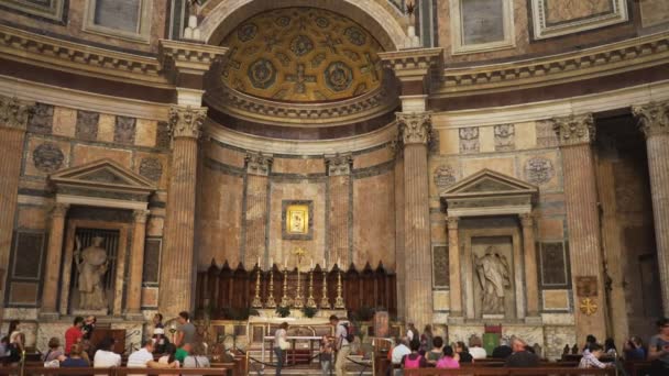 Rzym Włochy Września 2015 Widoku Głównego Ołtarza Panteonie Rzym Włochy — Wideo stockowe