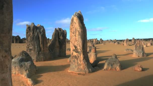 Gimbal Shot Walking Western Australia Pinnacles Dusk — стоковое видео