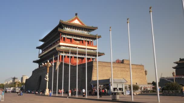 Weite Sicht Auf Das Qianmen Tor Peking China — Stockvideo