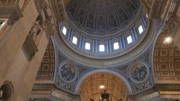Βατικανό Κράτος Σεπτεμβρίου 2015 Μια Κλίση Κάτω Πλάνο Των Θόλων — Αρχείο Βίντεο