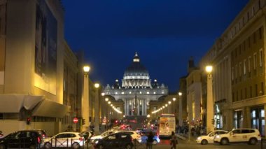 Geceleri via della conciliazione peter Bazilikası Vatikan Devlet-Eylül 30, 2015: Aziz