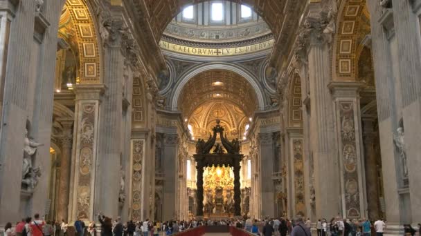 Vatikan Devlet Eylül 2015 Geniş Bir Görüş Saint Peter Bazilikası — Stok video