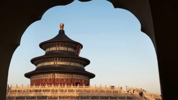 Final Tarde Vista Templo Céu Pequim China — Vídeo de Stock