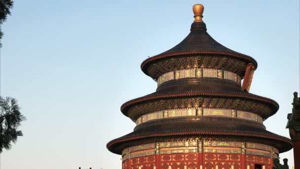 Zonsondergang Close Van Tempel Van Hemel Peking China — Stockvideo