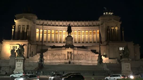 Řím Itálie Září 2015 Čelní Pohled Viktor Emanuel Památník Římě — Stock video