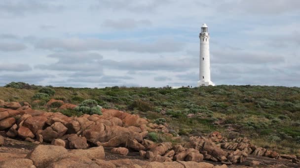 Tiro Del Día Del Faro Leeuwin Del Cabo Australia Occidental — Vídeos de Stock