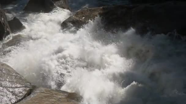 60P Opname Van Voorjaar Hoge Waterstanden Merced Rivier Buurt Van — Stockvideo