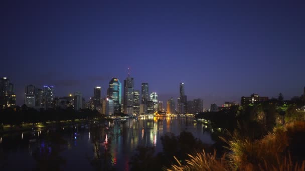 Szeroki Kąt Wcześnie Rano Klip Brisbane Kangur Punkt Queensland Australia — Wideo stockowe