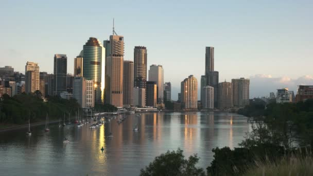 Вид Схід Від Кенгуру Точка Міста Брісбена Столиця Квінсленда Австралія — стокове відео