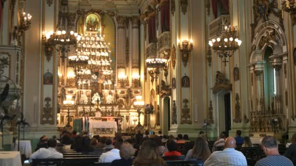 Rio Janeiro Brazílie 2016 Květen Zblízka Vnitřní Přední Části Kostela — Stock video