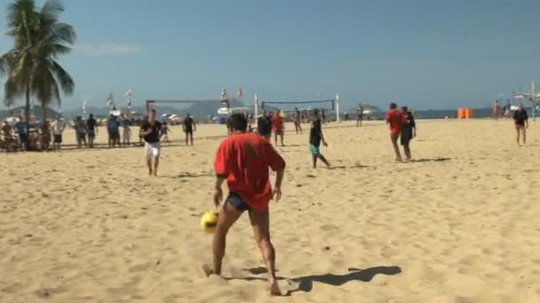 Rio Janeiro Brezilya Mayıs 2016 Copacabanaplajı Rio Janeiro Brezilya Kalede — Stok video