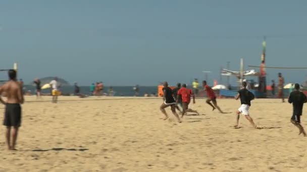 Rio Janeiro Brezilya Mayıs 2016 Plaj Futbol Maçı Copacabana Plajı — Stok video