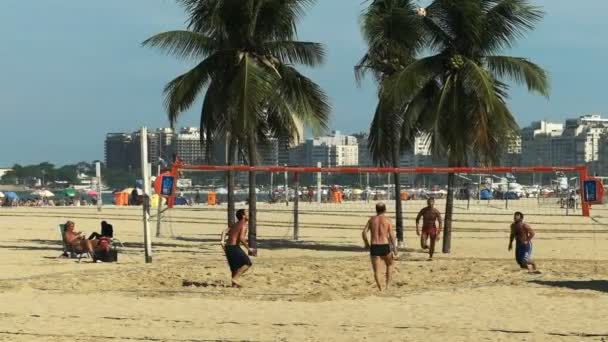 Rio Janeiro Brezilya Mayıs 2016 Geniş Bir Footvolley Oyun Rio — Stok video