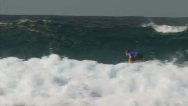 Coolangatta Queensland Austrálie Března 2016 Zpomalený Záběr Surfař Provedením Několika — Stock video