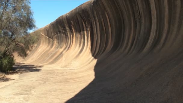 Inclinazione Sul Colpo Wave Rock Vicino Hyden Australia Occidentale — Video Stock