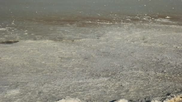 倾斜的盐锅形成附近的盐盘形成 澳大利亚西部 — 图库视频影像