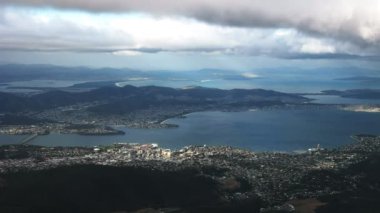Hobart, tasmania, başkentten mt wellington öğleden sonra atış