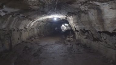 Isla santa cruz galapagos Adaları'nda bir lav tüp atış yürürken gimbal