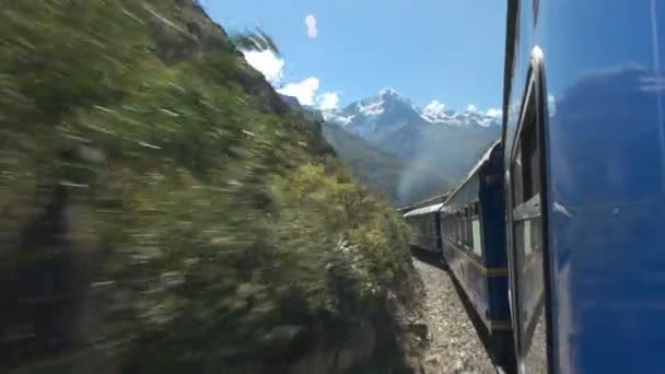 Widok Okna Pociągu Kolei Peru Machu Picchu Ollantaytambo — Wideo stockowe