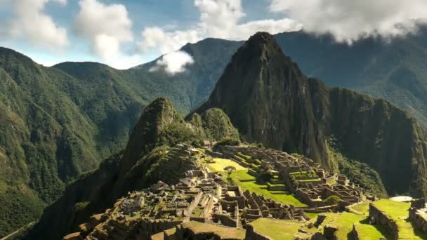 Meio Manhã Lapso Tempo Famosa Cidade Inca Perdida Peru Machu — Vídeo de Stock