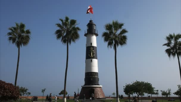 Lima Peru Juni 2016 Blick Auf Den Leuchtturm Von Marina — Stockvideo