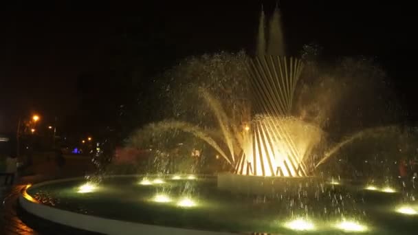 Panoramique Nocturne Fontaine Vie Lima Pérou — Video