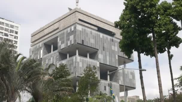 巴西里约热内卢 2016年5月25日 巴西里约热内卢有争议的石油布拉斯大楼的外部景观 — 图库视频影像