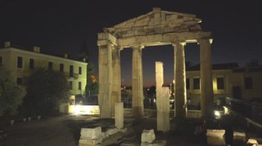 geceleri Atina'da roma agora kalıntıları