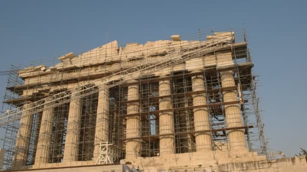 The front of the parthenon in athens, greece — Stock Video