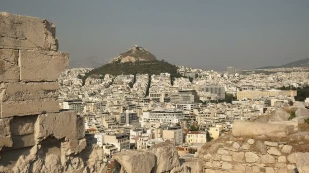 Afternoon shot of lycabettus hill in athens — Stock Video