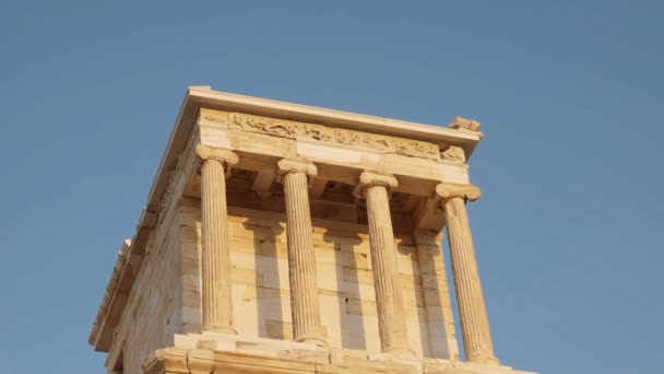 Prise de vue du temple d'athena nike à athens, Grèce — Video