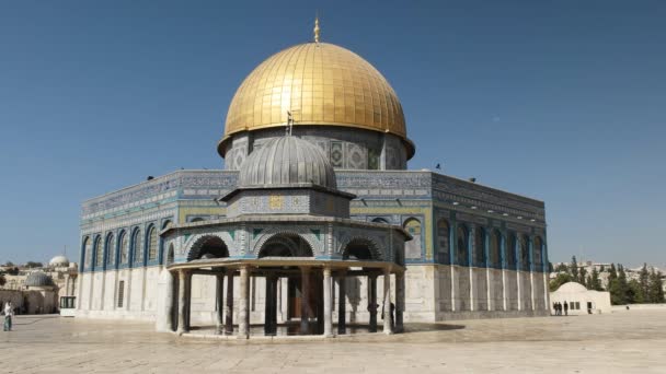 Cúpula de la cadena y mezquitas de roca en jerusalem — Vídeo de stock