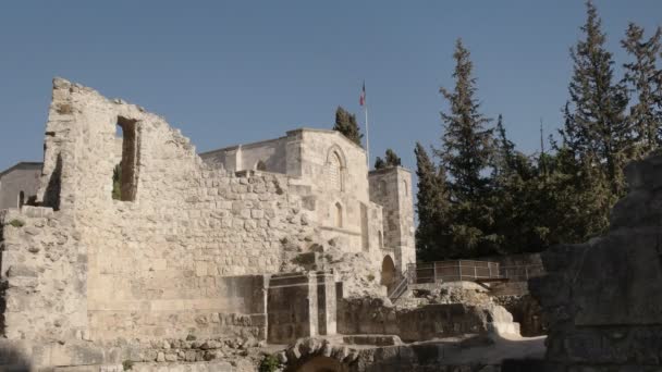 Piscina de bethesda y St anne iglesia en jerusalem — Vídeo de stock