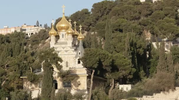 Közelről a templom Mária Magdolna Jeruzsálemben — Stock videók