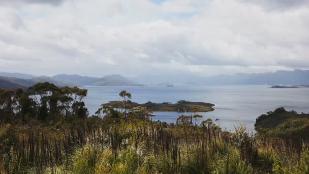 Nowy Pedder jeziora w SW Tasmania — Wideo stockowe