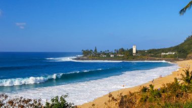 ünlü büyük dalga yerde sahilde dalga tatili, waimea koy