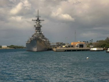 close up of the uss missouri at pearl harbor clipart