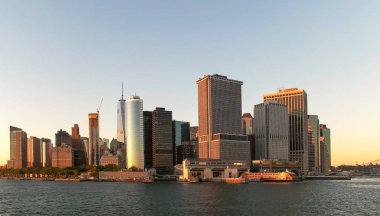 manhatten siluetinin gün batımı çekim