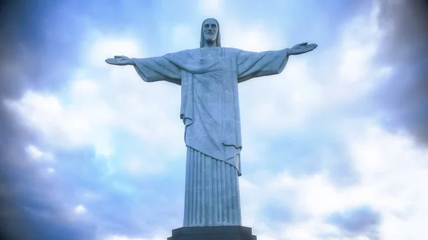 Rio de Janeiro, Brazílie-26. květen, 2016: abstraktní záběr na Kristovu sochu — Stock fotografie