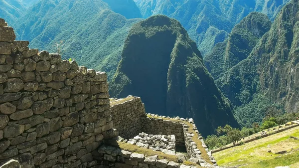 Muur bouw detail bij Machu Picchu ruïnes — Stockfoto