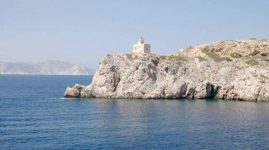 ios adasında deniz feneri ormos limanı, Yunanistan