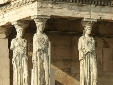 atina'da erechthion bakireler yakın çekim
