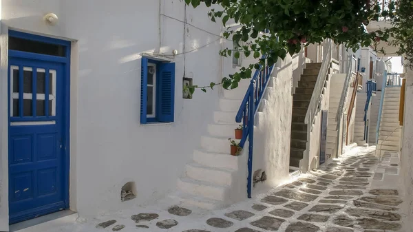 Hus steg i byn Chora på Mykonos, Greece — Stockfoto