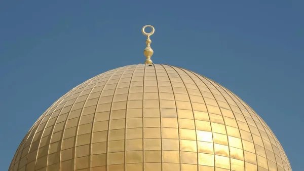 Perto da cúpula dourada da mesquita de pedra em jerusalem — Fotografia de Stock