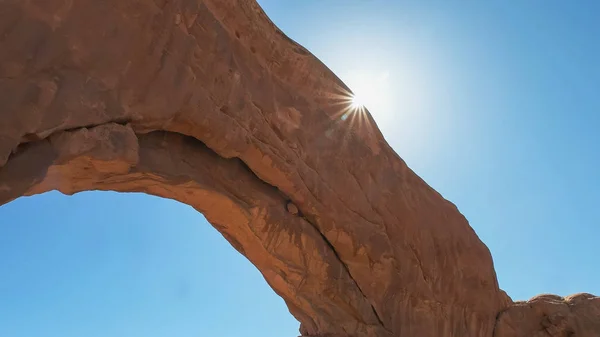 Close up of the sun and north window arch, utah — Stock Photo, Image