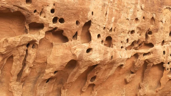 犹他州拱门处被侵蚀的砂岩墙 — 图库照片