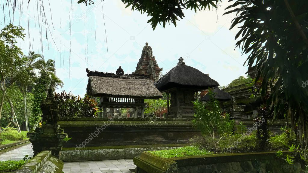 several buildings at taman ayun temple, bali